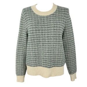 Patagonia Green and Cream Crew Neck Sweater